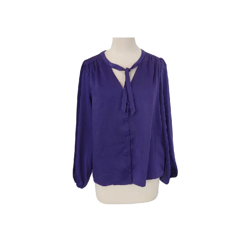 KIABI Purple Satin Neck-tie Blouse | Brand New | Loose Fit Blouse