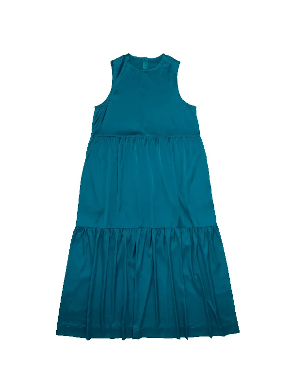 Martha shiny teal jumper by Zaikamoya Glossy Satin Silk
