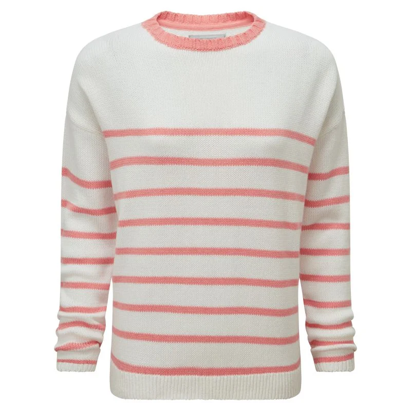 Schoffel Lee Bay Ladies Jumper - Soft White/Flamingo Glossy Satin Silk