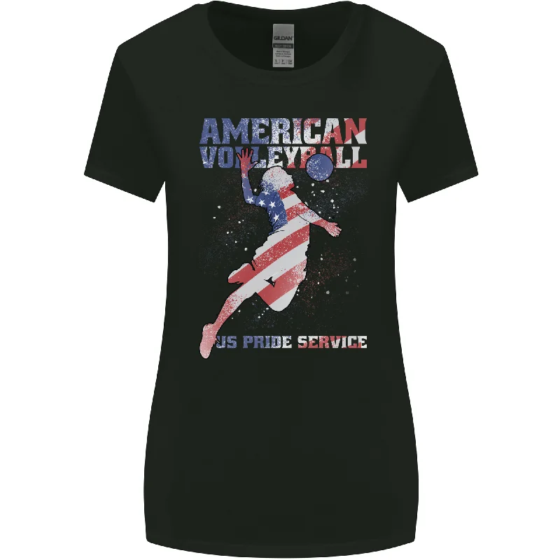 American Volleyball Player USA Flag Womens Wider Cut T-Shirt Satin Blend Silk Blend Wool Blend American Volleyball Player USA Flag Womens Wider Cut T-Shirt Satin Blend Silk Blend Wool Blend