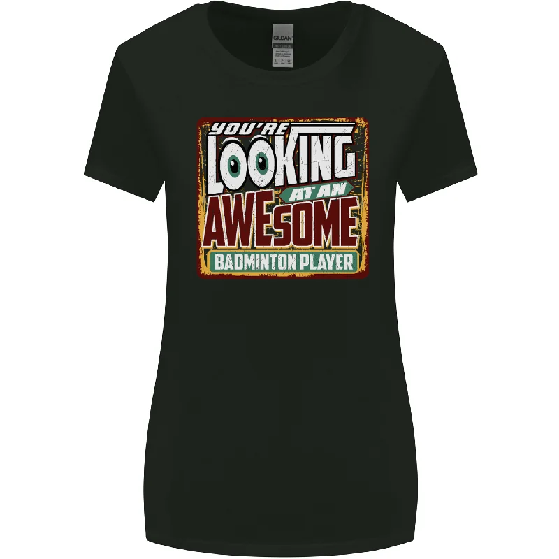 An Awesome Badminton Womens Wider Cut T-Shirt Handmade Hand-knitted Hand-woven