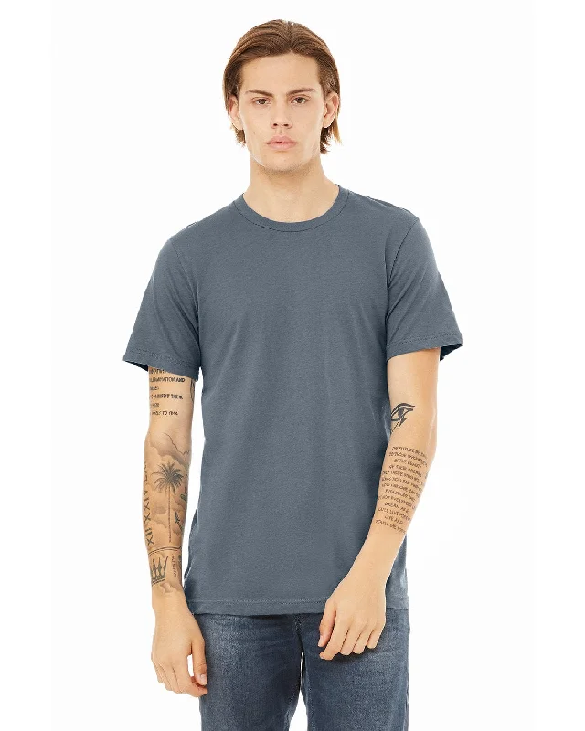 Bella+Canvas Unisex T-Shirt | Steel Blue Hooded Caped Shawl Collar