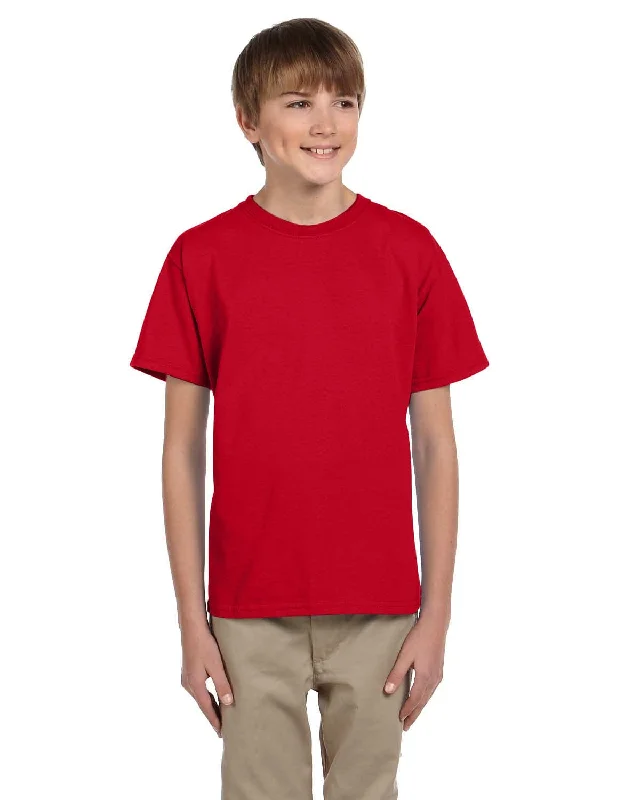 Fruit of the Loom Youth T-Shirt | Fiery Red Terry Blend Velvet Blend Canvas Blend