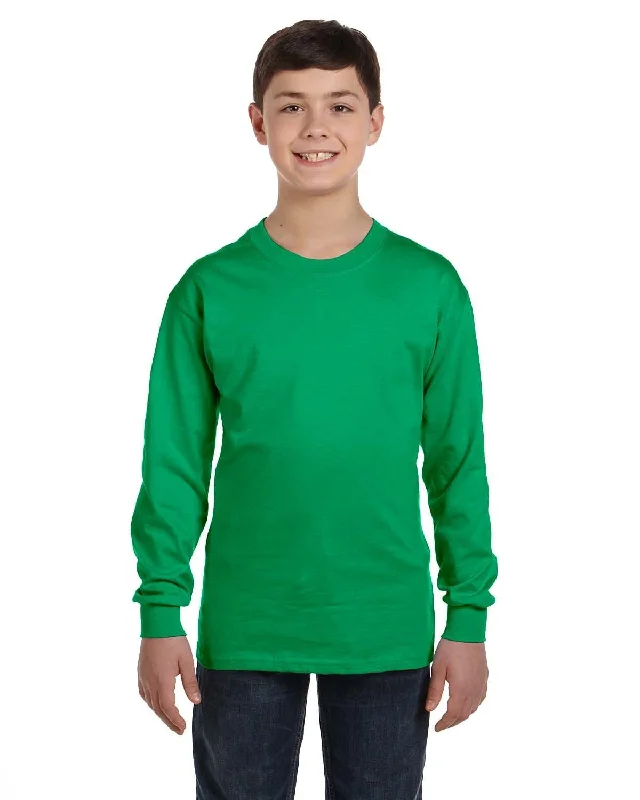 Gildan Youth Heavy Cotton Long Sleeve T-Shirt | Irish Green Houndstooth Herringbone Solid Gildan Youth Heavy Cotton Long Sleeve T-Shirt | Irish Green Houndstooth Herringbone Solid