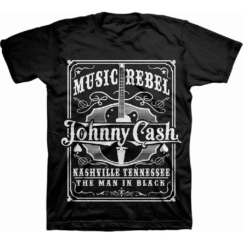 Johnny Cash | Official Band T-Shirt | Music Rebel Denim Fabric Leather Fabric Suede Fabric