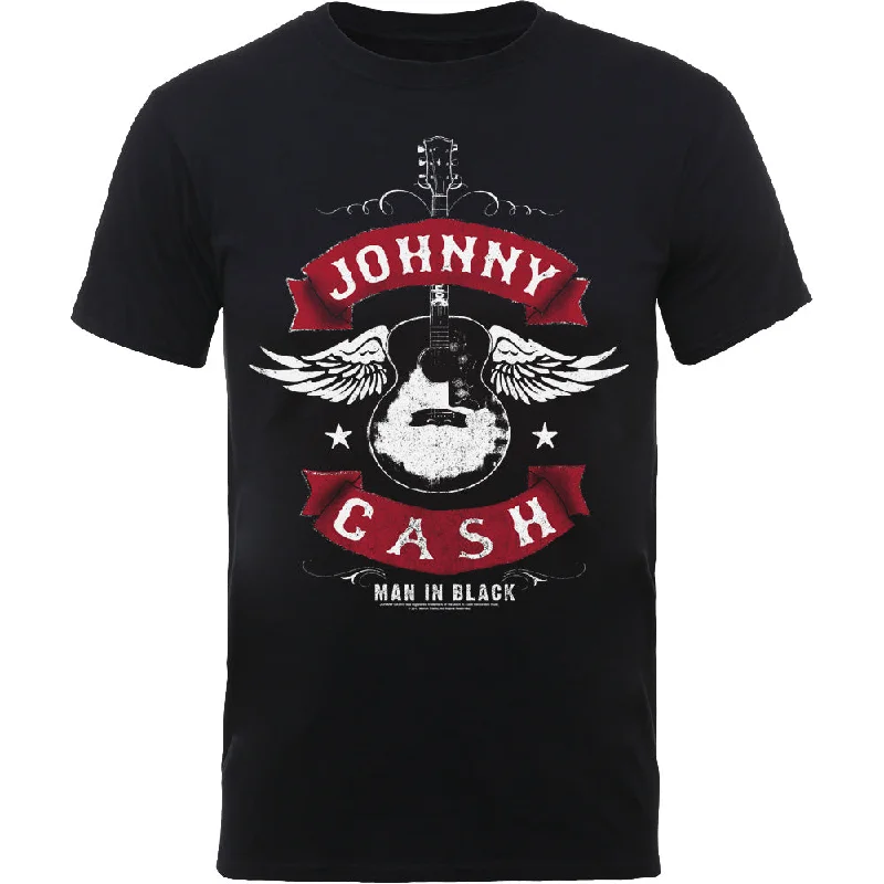 Johnny Cash | Official Band T-Shirt | Winged Guitar Rayon Fabric Velvet Fabric Corduroy Fabric Johnny Cash | Official Band T-Shirt | Winged Guitar Rayon Fabric Velvet Fabric Corduroy Fabric