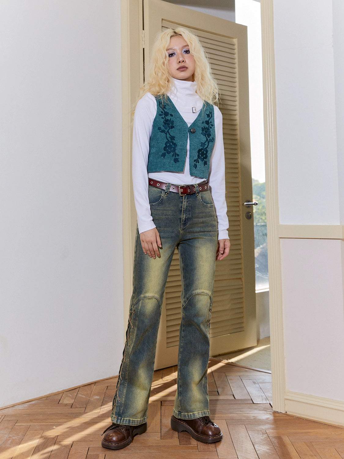 Vintage casual high-waisted jean【s0000004342】 Stylish High-Waist Skinny Denim