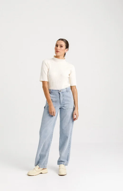 Thing Thing Helpful Jean - Stone Wash Denim Stylish Acid-Wash Jeans