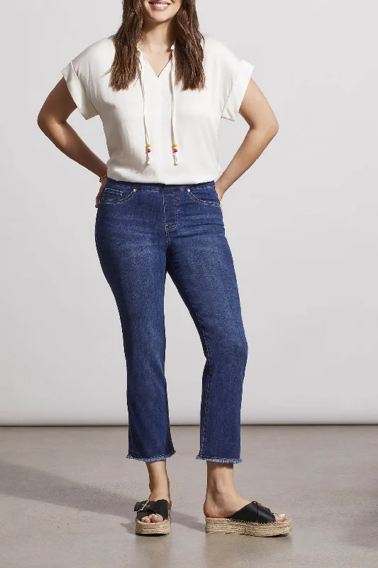 Tribal Audrey Pull-On Straight Crop Jean 6733O-2020-2481 Real Blue Comfortable Zip-Up Skinny Jeans Tribal Audrey Pull-On Straight Crop Jean 6733O-2020-2481 Real Blue Comfortable Zip-Up Skinny Jeans