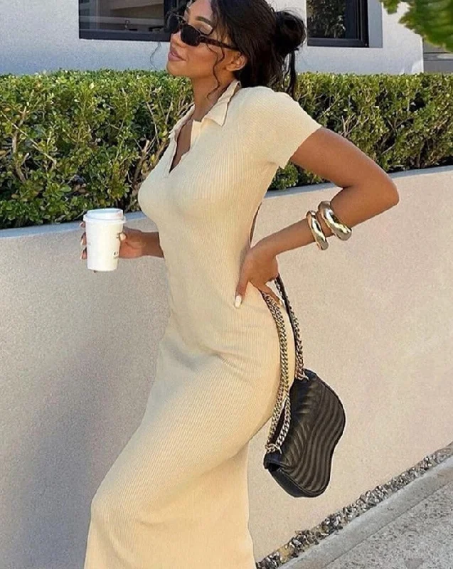 Elegant Knitted Short Sleeve Bodycon Maxi Dress Women Summer Sexy Backless Bandage Streetwear Solid Stretch Lady Dresses Casual Maxi Dress with Pockets Elegant Knitted Short Sleeve Bodycon Maxi Dress Women Summer Sexy Backless Bandage Streetwear Solid Stretch Lady Dresses Casual Maxi Dress with Pockets