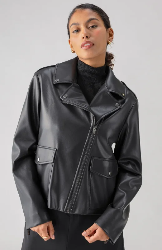 Sanctuary - Ryder Moto Jacket Wool Fabric Cashmere Fabric Tweed Fabric