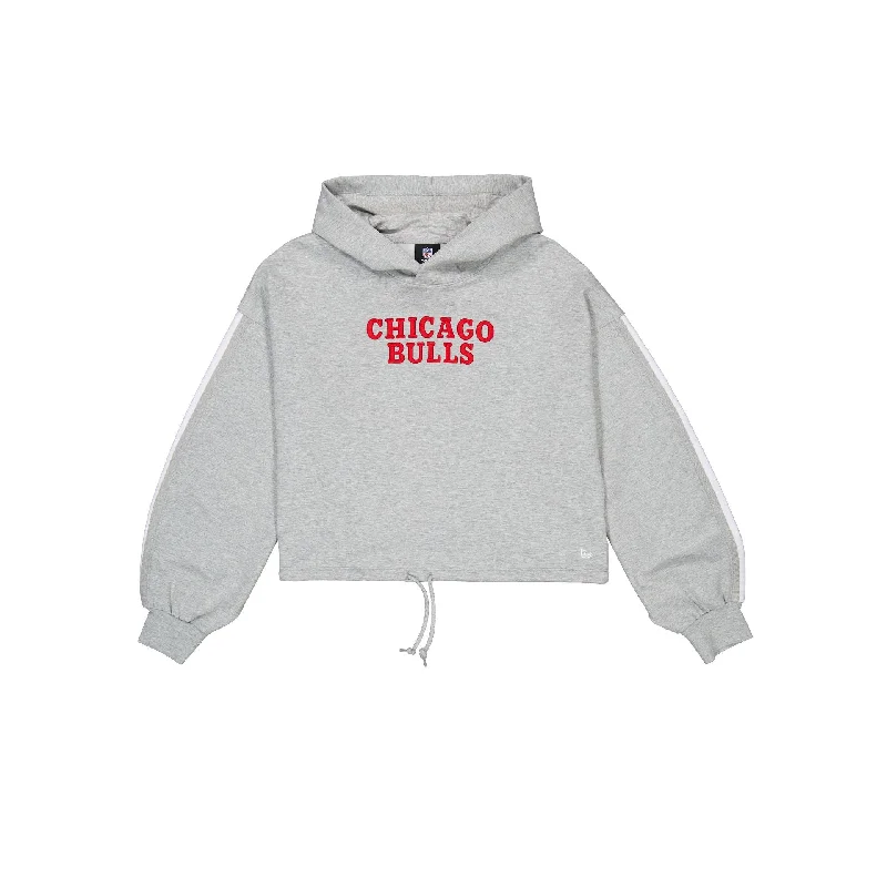 Chicago Bulls Gray Logo Select Women's Hoodie Hoodie with Mock Neck Collared Structured Chicago Bulls Gray Logo Select Women's Hoodie Hoodie with Mock Neck Collared Structured