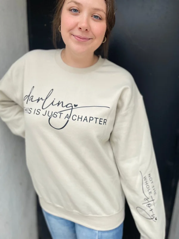 Darling, This Is Just A Chapter Graphic Sweatshirt Hoodie with Frayed Bohemian Relaxed Darling, This Is Just A Chapter Graphic Sweatshirt Hoodie with Frayed Bohemian Relaxed