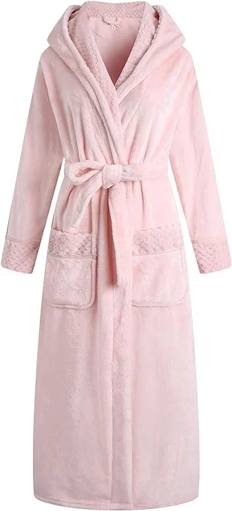 Richie House Long Hooded Robe For Womens Soft Premium Flannel Fleece Bathrobe RHW2823 Hoodie with Bell Sleeves Flared Feminine Richie House Long Hooded Robe For Womens Soft Premium Flannel Fleece Bathrobe RHW2823 Hoodie with Bell Sleeves Flared Feminine