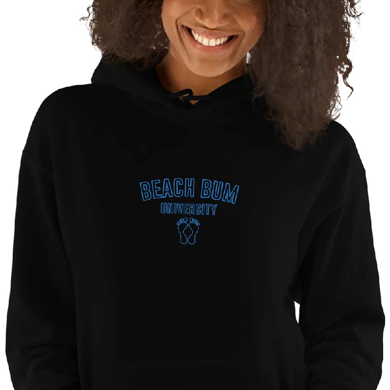 Beach Bum Sweatshirt Embroidered Beach Bum University Hoodie With Beach Feet Hoodie with Full-Zip Functional Layering Beach Bum Sweatshirt Embroidered Beach Bum University Hoodie With Beach Feet Hoodie with Full-Zip Functional Layering