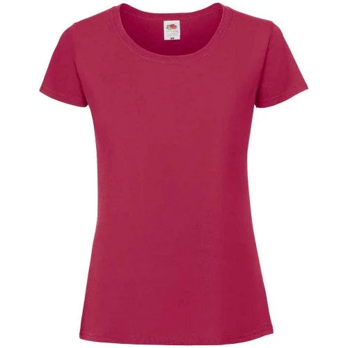 Fruit of the Loom Womens/Ladies Iconic 195 Premium T-Shirt Embroidered Appliqued Beaded Fruit of the Loom Womens/Ladies Iconic 195 Premium T-Shirt Embroidered Appliqued Beaded