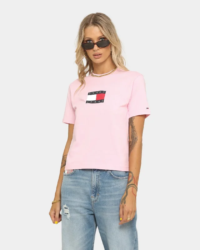 Tommy Jeans Women's Tommy Flag Short Sleeve T-Shirt Romantic Pink Faux Fur Fabric Real Fur Fabric Shearling Fabric Tommy Jeans Women's Tommy Flag Short Sleeve T-Shirt Romantic Pink Faux Fur Fabric Real Fur Fabric Shearling Fabric