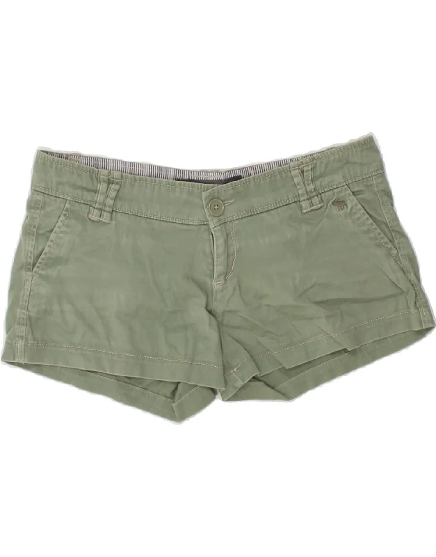 ABERCROMBIE & FITCH Womens Low Waist Hot Pants US 3 Small W32 Green Cotton Stylish Casual Pants