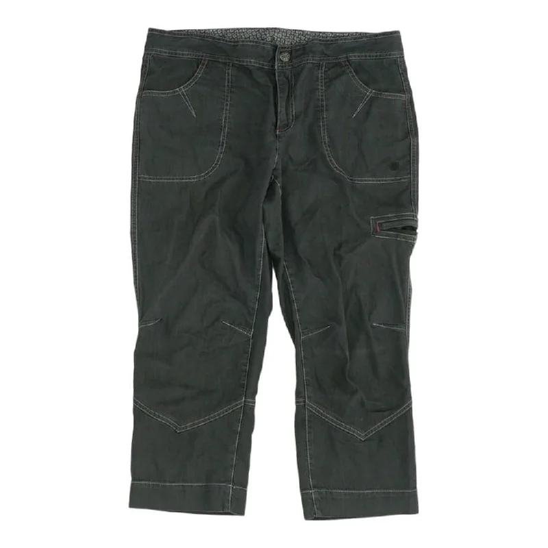 Charcoal Solid Capri Pants Chic Wool Trousers