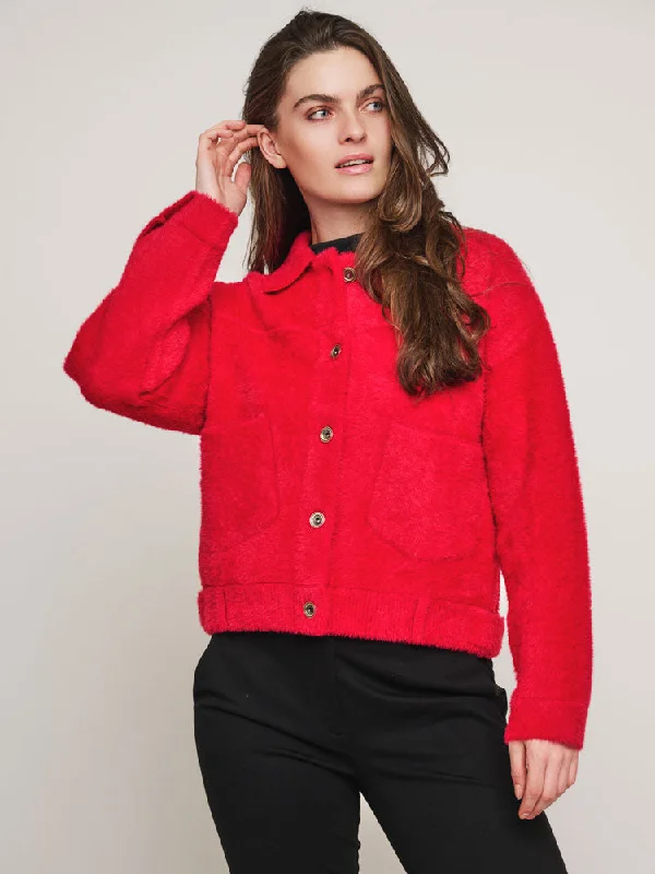 Rino & Pelle Bubbly Boxy Jacket Red Berry Tailored Jacket Straight Jacket A-Line Jacket Rino & Pelle Bubbly Boxy Jacket Red Berry Tailored Jacket Straight Jacket A-Line Jacket