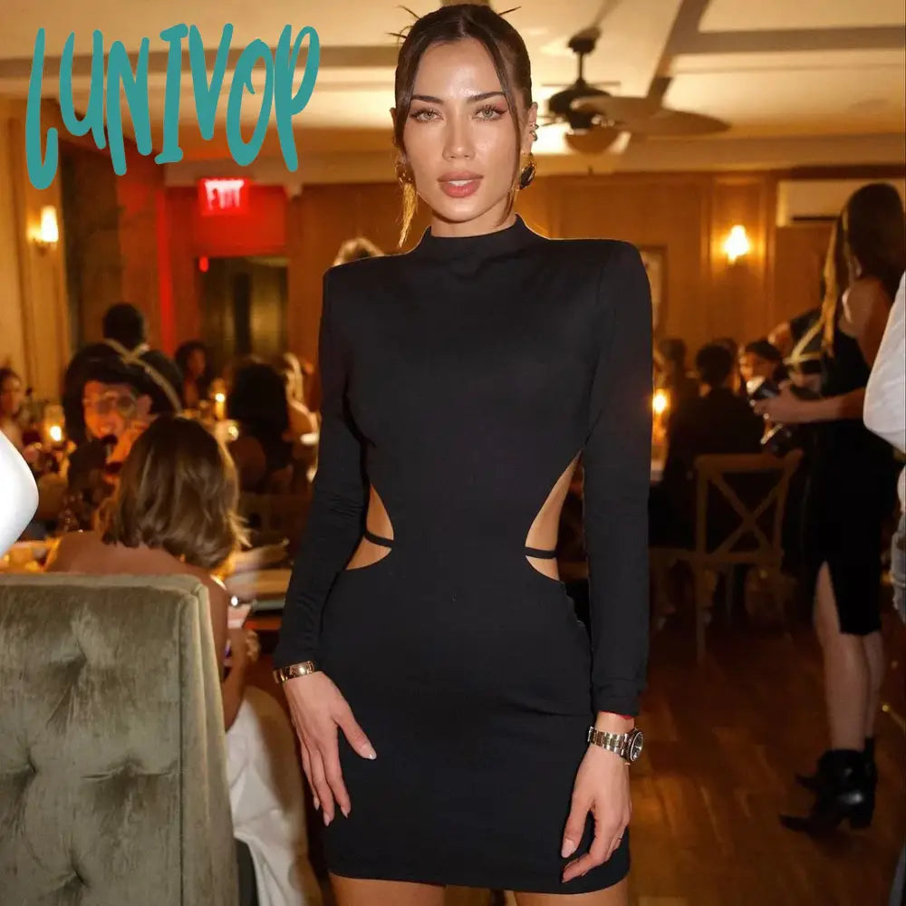 Lunivop Sexy Backless Bandage Mini Dress Elegant Outfits For Women Party Club Long Sleeve Bodycon Dresses In Black Vestido Cozy Wraparound Mini Dress Lunivop Sexy Backless Bandage Mini Dress Elegant Outfits For Women Party Club Long Sleeve Bodycon Dresses In Black Vestido Cozy Wraparound Mini Dress