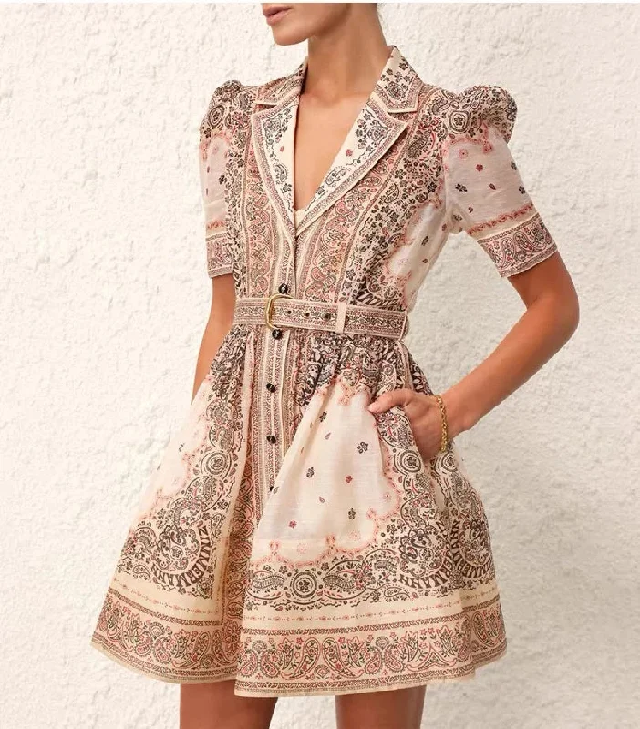 New Elegant Printed Belt Slim Fit V Neck Short Sleeved Single Mini Dress CODE: KAR2998 Comfortable Linen Mini Dress New Elegant Printed Belt Slim Fit V Neck Short Sleeved Single Mini Dress CODE: KAR2998 Comfortable Linen Mini Dress