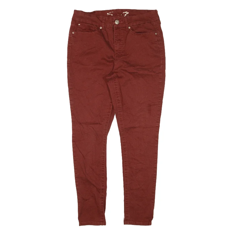 SEVEN7 High Rise Jeans Red Denim Slim Skinny Womens W28 L27 Fashionable Cropped Denim Jeans SEVEN7 High Rise Jeans Red Denim Slim Skinny Womens W28 L27 Fashionable Cropped Denim Jeans