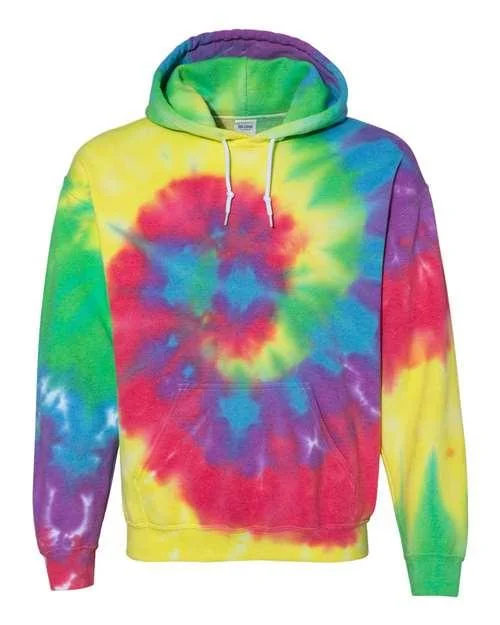Dyenomite Blended Tie-Dyed Hooded Sweatshirt 680VR Hoodie with Hem Ribbing Snug Secure Dyenomite Blended Tie-Dyed Hooded Sweatshirt 680VR Hoodie with Hem Ribbing Snug Secure