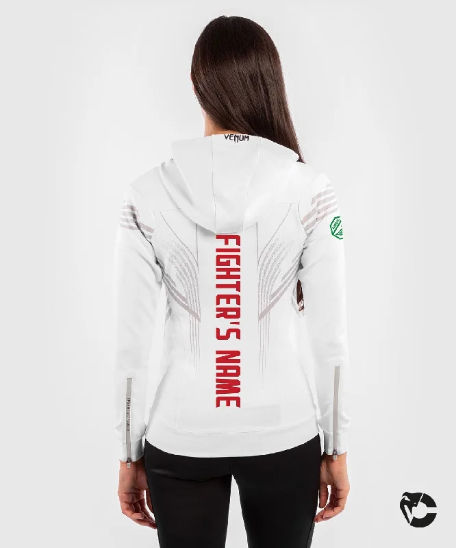 UFC Venum Fighters Authentic Fight Night Women's Walkout Hoodie - White Hoodie with Rhinestones Sparkly Elegant UFC Venum Fighters Authentic Fight Night Women's Walkout Hoodie - White Hoodie with Rhinestones Sparkly Elegant